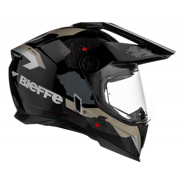 Capacete Moto Bieffe B-Trail Big Trail Frontier Estrada Desert Areia Preto C/ Óculos Sol Lançamento