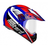 Capacete Moto Esportivo Ebf Super Motard Iron Action Motocross C/ Selo Inmetro Lançamento - Azul Vermelho