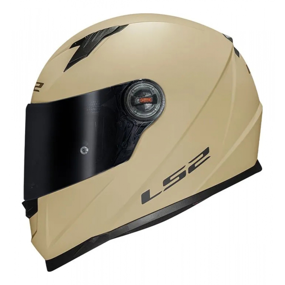 Capacete Moto Fechado Ls2 Ff358 Classic Monocolor Sand Bege Areia Fosco Esportivo C/ Selo Inmetro