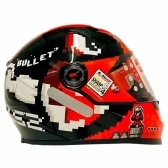 Capacete Moto Esportivo Fechado Ls2 Ff358 Classic Bullet Pixel Pixels Super Mario Preto Vermelho C/ Selo Inmetro