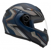 Capacete Moto Robocop Peels Urban U-Rb2 Skyline Azul Escamoteável C/ Oculos Selo Inmetro Lançamento - Azul Grafite Fosco