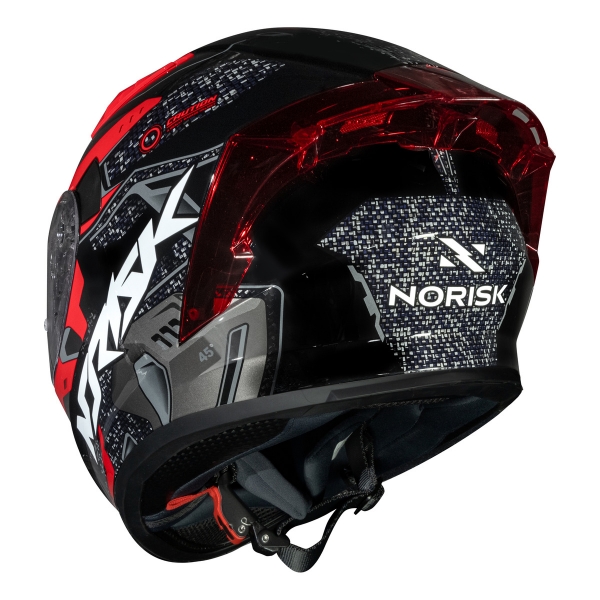 Capacete Moto Norisk Flow Robot Preto Vermelho C/ Spoiler + Viseira Fumê Extra Lançamento - Preto Vermelho