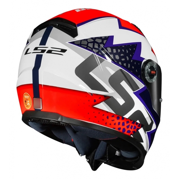 Capacete Moto Esportivo Fechado Ls2 Ff358 Classic Speedy Branco Roxo Laranja C/ Selo Inmetro