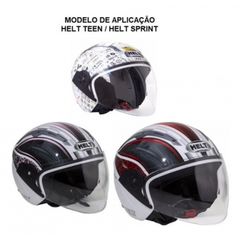 Viseira Capacete Aberto Helt Teen / Sprint Cristal Incolor Original Anti Risco