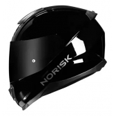Capacete Moto Esportivo Fechado Norisk Razor Monocolor Solid Preto C/ Selo Inmetro - Brilho
