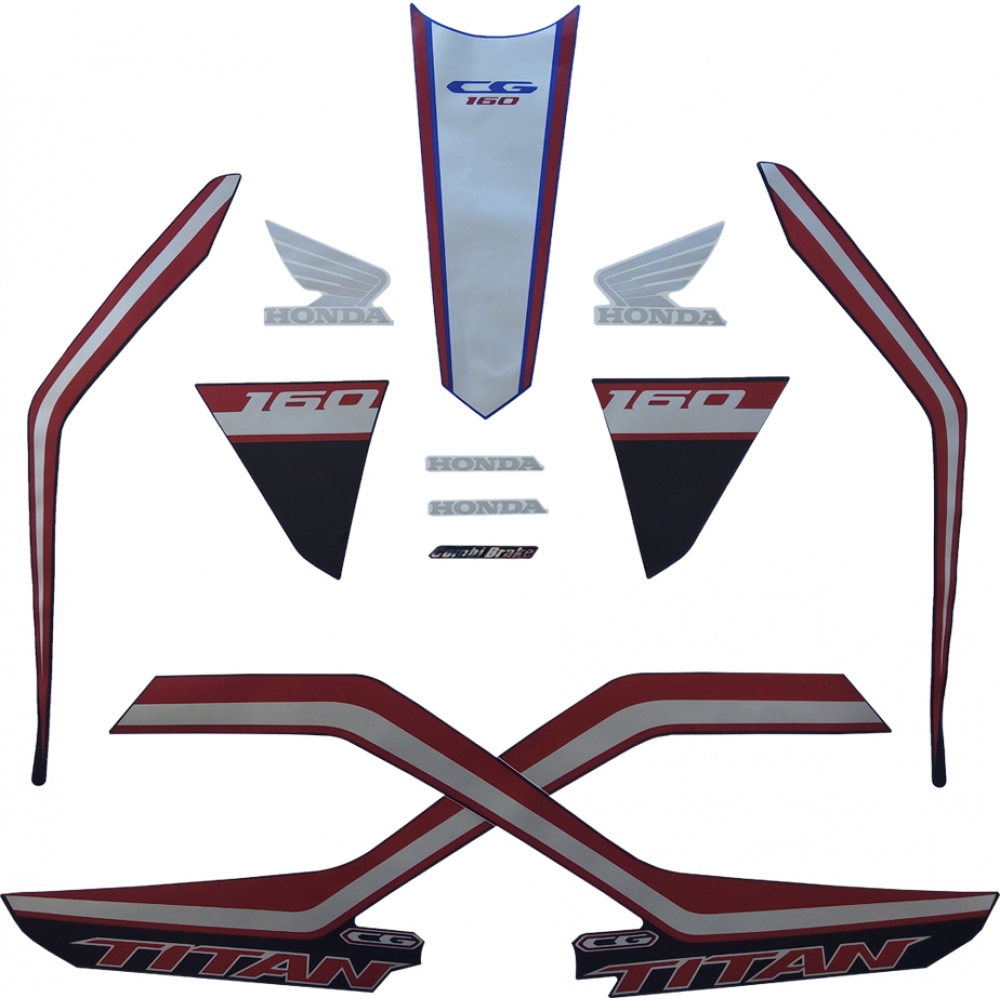 Kit Adesivos Faixas Moto Titan 160 2020 2021 Azul Twister Jogo Adesivo Modelo Original Jotaesse