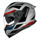 Capacete Moto Fechado Norisk Strada 2 Evoque Cinza Azul Vermelho C/ Óculos Interno Lançamento