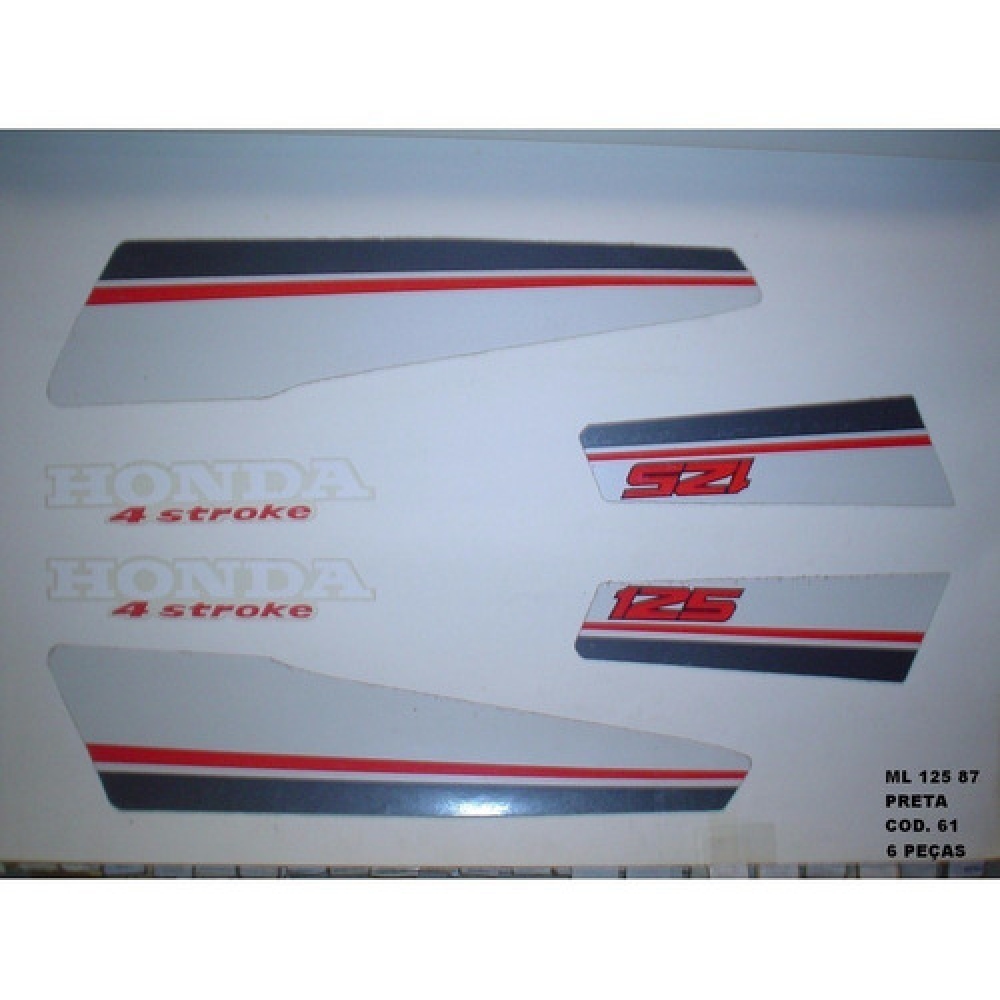 Kit Adesivos Faixa Ml Cg 125 Ml 1987 Preta Jogo Adesivo