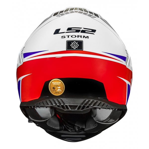 Capacete Moto Fechado Ls2 Ff800 Storm Fist Branco Vermelho C/ Óculos Interno C/ Selo Inmetro