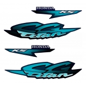 Kit Adesivos Faixas Moto Cg Titan 125 Ks 2002 Azul Metalico Jogo Adesivo