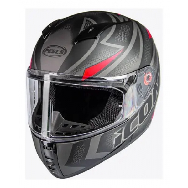 Capacete Moto Peels Icon 23 Fast Esportivo Preto Vermelho Fosco Masculino Feminino C/ Selo Inmetro - Preto / Vermelho
