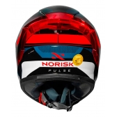 Capacete Moto Norisk Flow Razor Pulse Azul Preto Vermelho C/ Spoiler + Viseira Fumê Extra Lançamento - Preto Vermelho