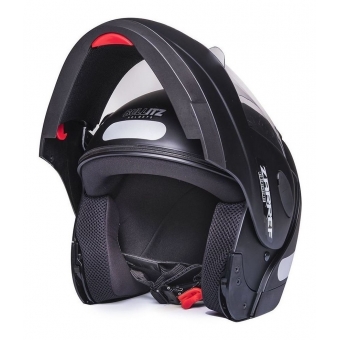 Capacete Moto Robocop Zarref Classic Escamoteavel Preto Fosco C/ Selo Inmetro