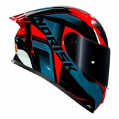 Capacete Moto Norisk Flow Razor Pulse Azul Preto Vermelho C/ Spoiler + Viseira Fumê Extra Lançamento - Preto Vermelho