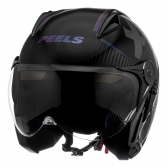 Capacete Moto Peels Mirage Edge Preto Camaleão Custom Aviador C/ Óculos Queixeira Removível Masculino Feminino