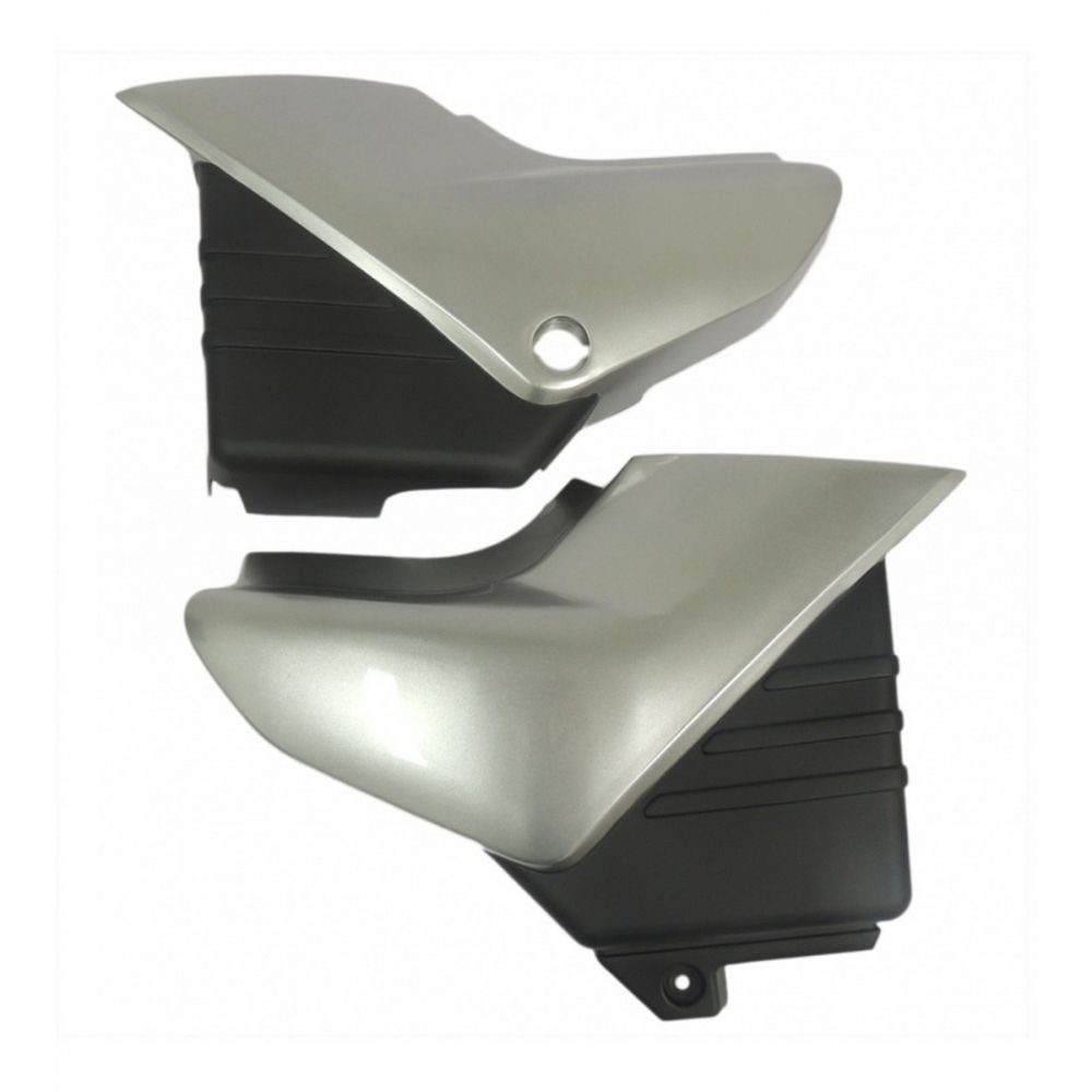 Par De Tampa Lateral Moto Ybr 125 Prata 2004 2005 2006 2007 2008 Carenagem S/ Adesivo Mod Original - Tork