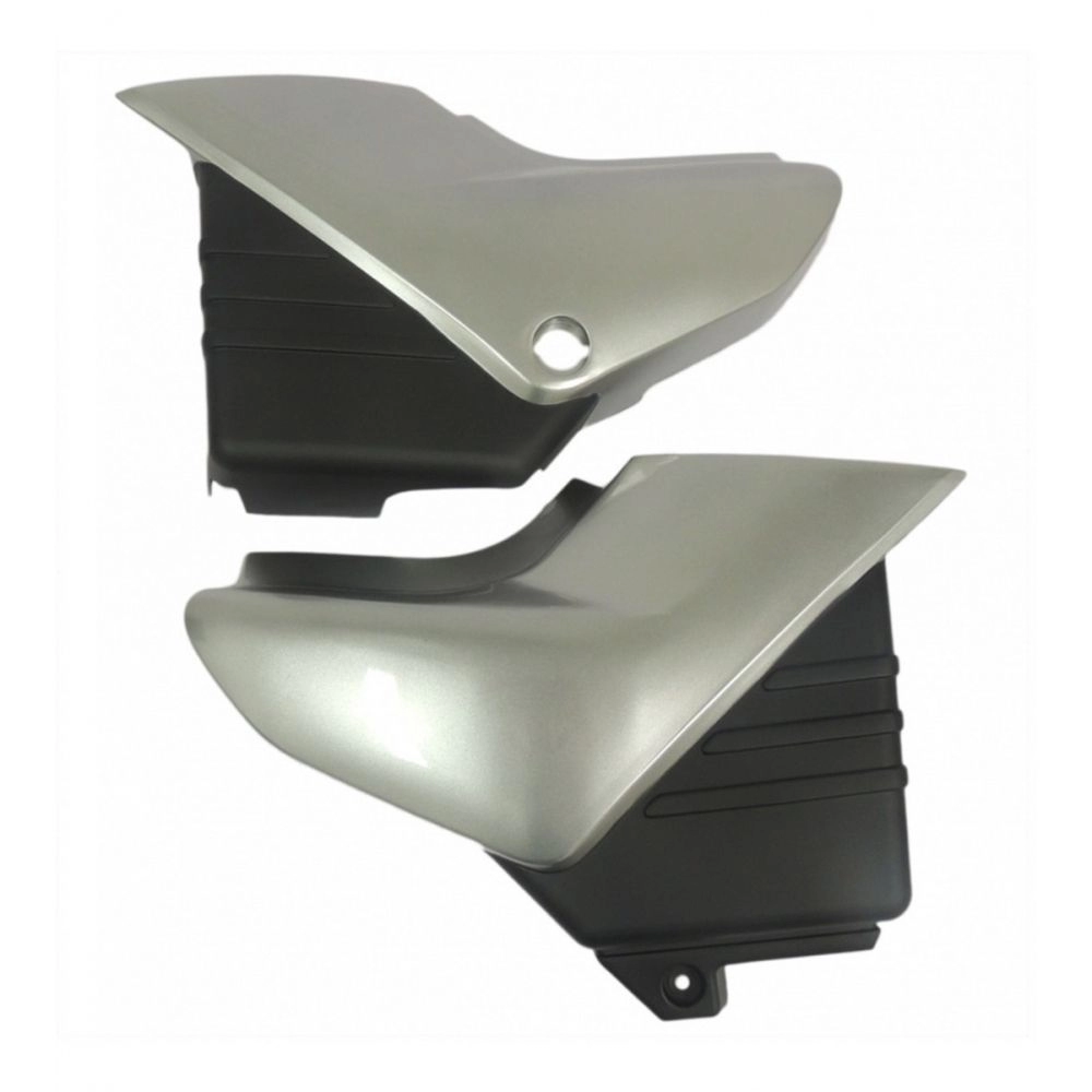 Par De Tampa Lateral Moto Ybr 125 Prata 2004 2005 2006 2007 2008 Carenagem S/ Adesivo Mod Original - Tork