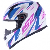 Capacete Moto Feminino Fechado Ls2 Ff358 Classic Draze Branco Rosa C/ Selo Inmetro Lançamento