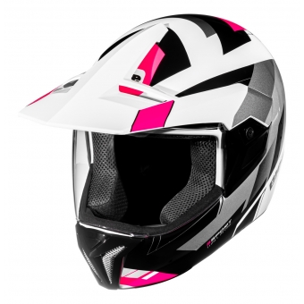 Capacete Moto Feminino Bieffe 3 Sport React Cross Trilha Branco Rosa C/ Selo Inmetro Lançamento