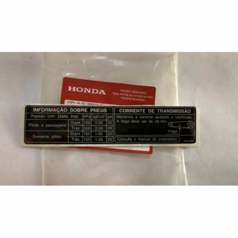 Adesivo Precaução Pneu Capa Corrente Sahara 300 2024 2025 2026 Original Honda 87505K3HB00