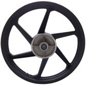 Roda Liga Leve Magnésio Moto Titan 150 Fan 150 até 2013 ( Freio a Disco ) 6 Pontas Scud - Preta