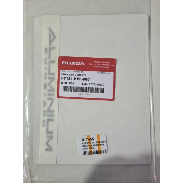 Adesivo Emblema Aluminium Balança Xre 300 Xr 250 Tornado Cbx 250 Twister Original Honda