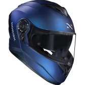 Capacete Moto Robocop Escamoteável Norisk Force 2 Blue Azul Fosco Articulado C/ Óculos E Selo Inmetro