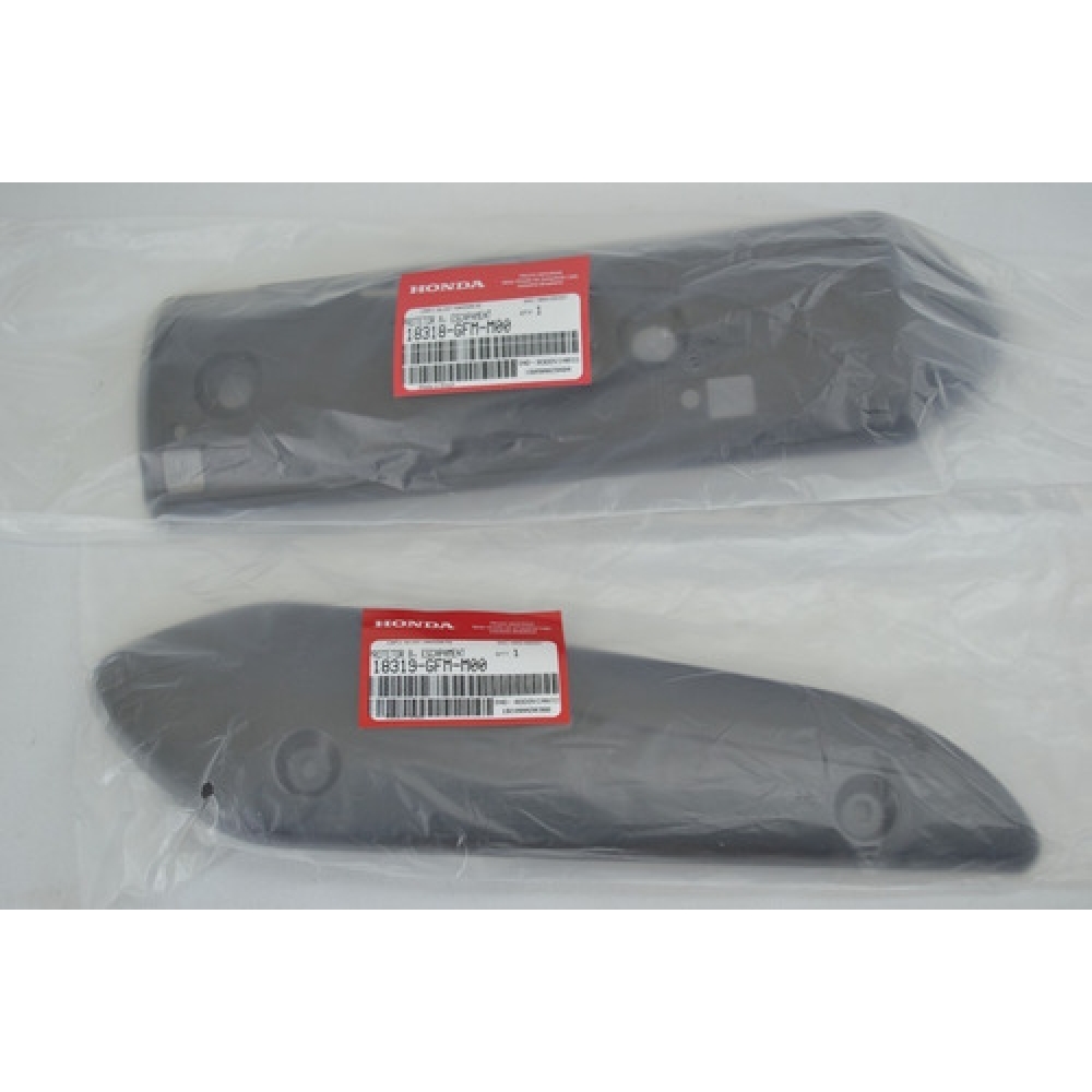 Par De Protetor Escape Escapamento Moto Lead 110 A ( Interno ) + B ( Externo ) Original Honda