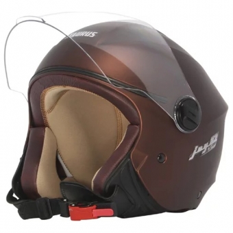 Capacete Moto Aberto Feminino Masculino Joy 23 San Marino By Taurus Custom Vintage Biz Marrom C/ Acabamento Interno Couro