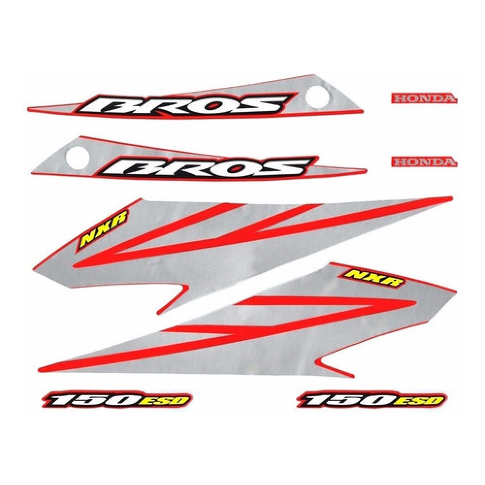 Kit Adesivos Faixa Nxr Bros 150 Esd Vermelha 08 Jogo Adesivo