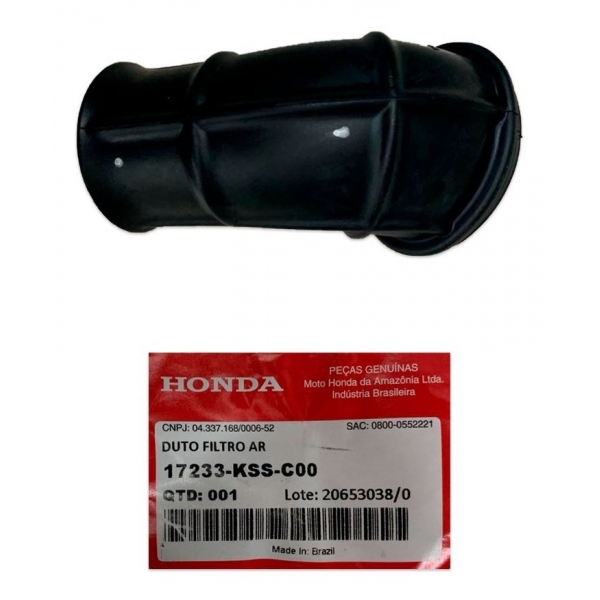 Borracha Duto Condutor Entrada Tampa Filtro Ar Moto Biz 125 2011 a 2024 Original Honda