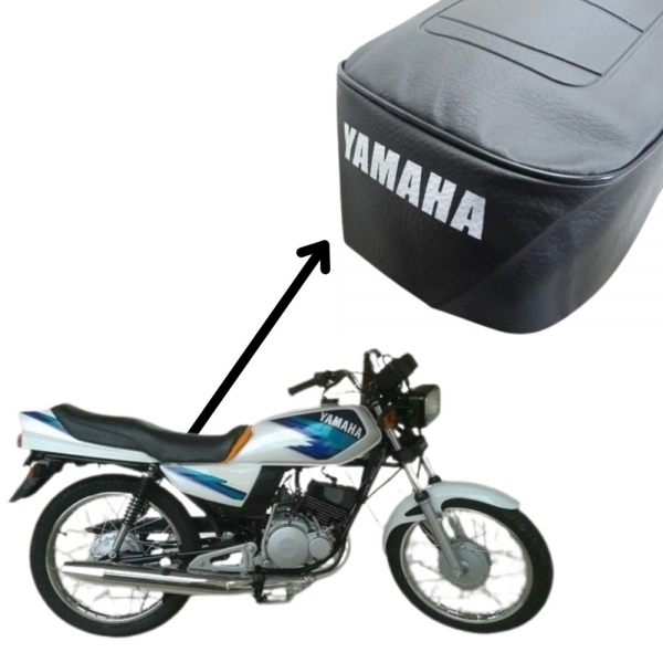 Capa De Banco Moto Yamaha Rd 125 Rdz 135 Frisada Modelo Original Preta C/ Escrita - Preto