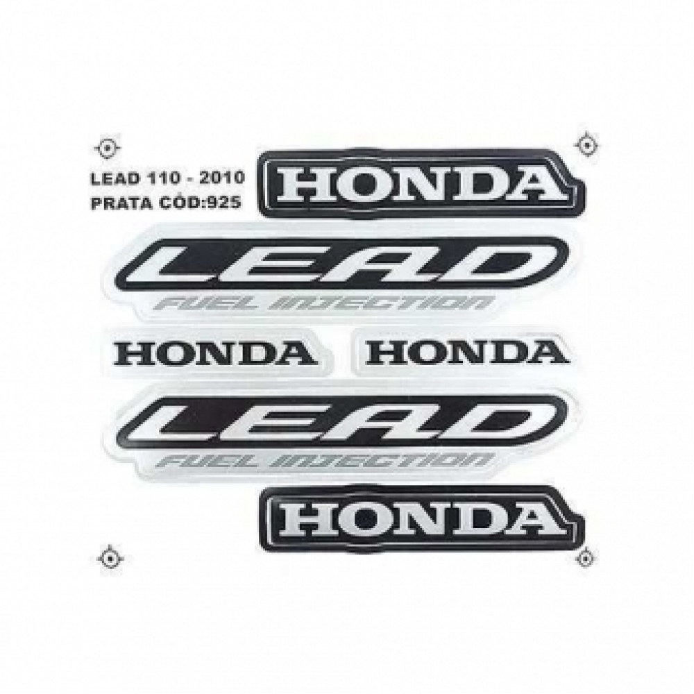 Kit Adesivos Faixas Honda Lead 110 2009 2010 Jogo Adesivo Moto - Prata