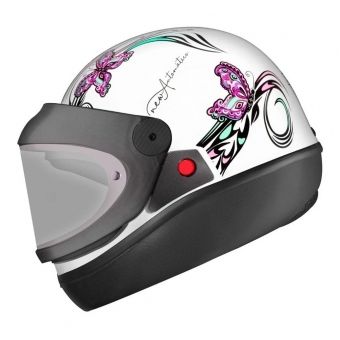 Capacete Moto Feminino Automático Ebf Borboleta C/ Selo Inmetro