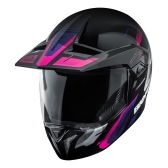 Capacete Moto Feminino Bieffe 3 Sport Horizon Esportivo Cross Trilha Preto Rosa Lançamento