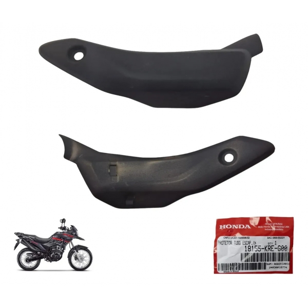 Protetor Dianteiro Curva Escape Escapamento Bros 160 Xre 190 2016 17 18 19 20 21 2022 Original Honda