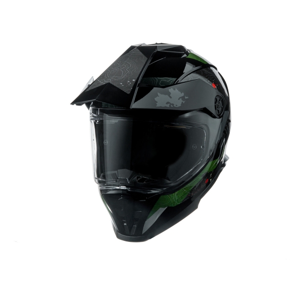 Capacete Moto Bieffe B-Trail Big Trail Frontier Estrada Verde Militar Preto C/ Óculos Sol Lançamento