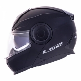 Capacete Moto Articulado Robocop LS2 FF902 Scope Monocolor Preto Fosco Escamoteável C/ Óculos - Preto Fosco