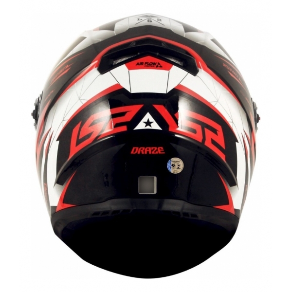 Capacete Moto Fechado Ls2 Ff358 Classic Draze Branco Preto Vermelho C/ Selo Inmetro Lançamento