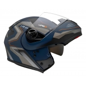 Capacete Moto Robocop Peels Urban U-Rb2 Skyline Azul Escamoteável C/ Oculos Selo Inmetro Lançamento - Azul Grafite Fosco