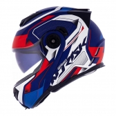 Capacete Moto Robocop Escamoteável Norisk Route FF345 Speedmax Articulado C/ Óculos E Selo Inmetro - Azul Branco Fosco