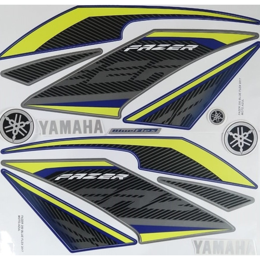 Kit Adesivos Fazer 250 Blue Flex Azul 2017 Jogo Adesivo