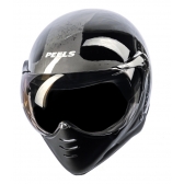 Capacete Moto Peels Mirage F 21 F-21 North Navy Custom Aviador C/ 2 Viseiras Queixeira Removível - Preto Brilho