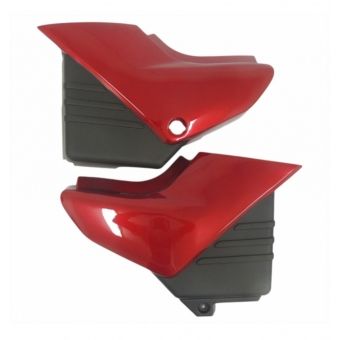 Par De Tampa Lateral Moto Ybr 125 Vermelha 2005 2006 2007 2008 Carenagem S/ Adesivo Mod Original