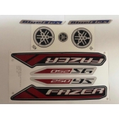 Kit Adesivos Faixa Fazer 250 Bl Flex Preta 2013 Jogo Adesivo