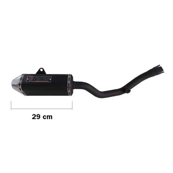 Escapamento Escape Esportivo Moto Xre 190 Ponteira F1 Tri Oval Mini ( Curto ) Fortuna - Preto