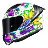 Capacete Moto LS2 FF810 Vigo Space Attack  Branco C/ Spoiler Masculino Feminino Lançamento