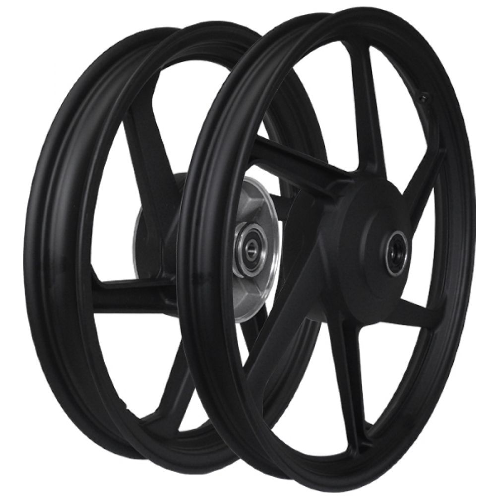 Roda Liga Leve Magnésio Moto Biz 125 Ks/Es 2006 em Diante / Biz 100 2012/15 6 Palitos Preta - Scud