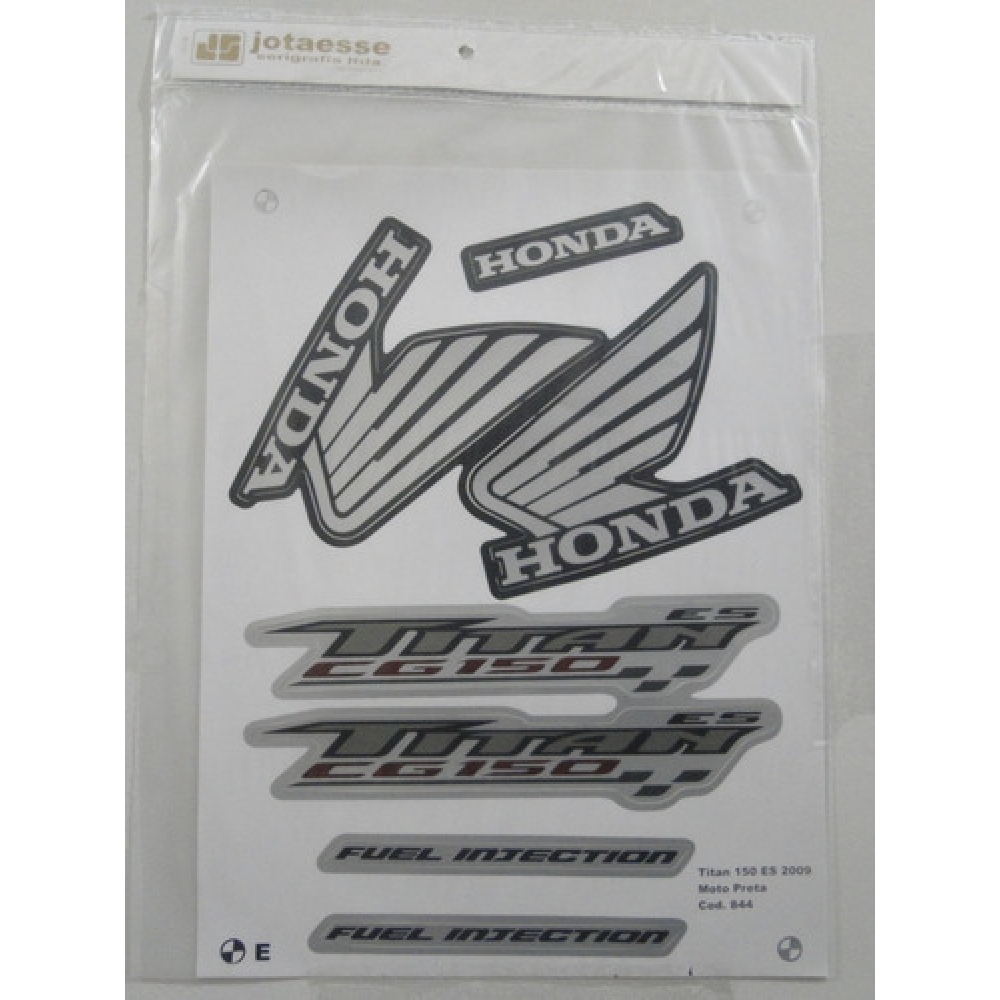 Kit Adesivos Faixa Moto Titan 150 Es 2009 Preta Jogo Adesivo