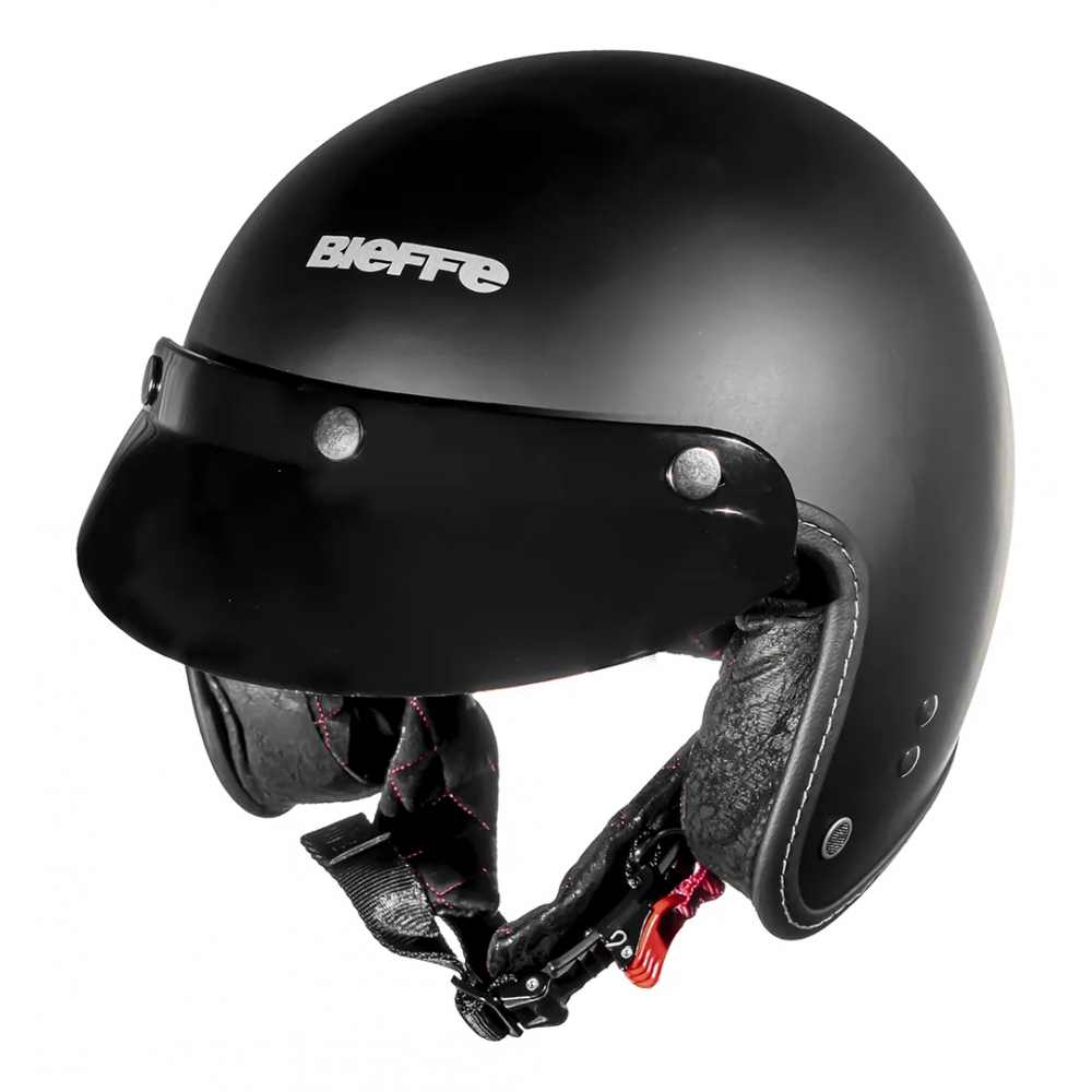 Capacete Aberto Custom Bieffe B45 B-45 Classic Harley Old School Vintage Cafe Racer C/ Selo Inmetro - Preto Fosco